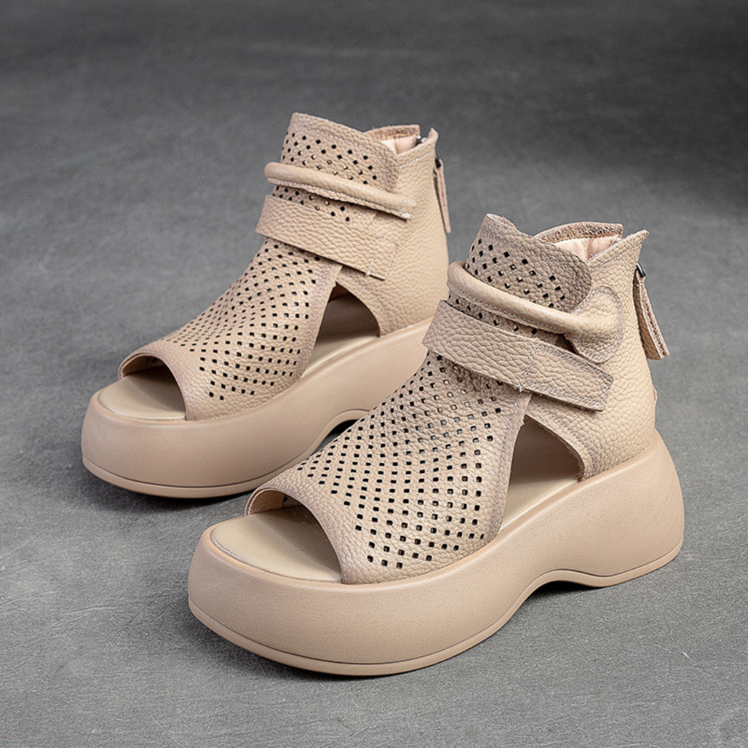 Federica™ - Tijdloze leren orthopedische sandalen