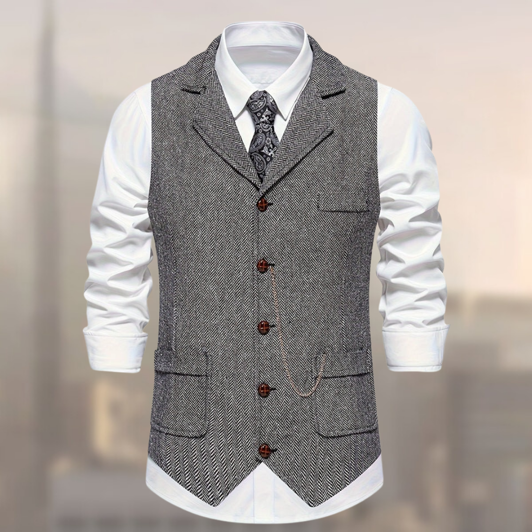 Lincoln™ - Heren Retro Visgraat Waistcoat