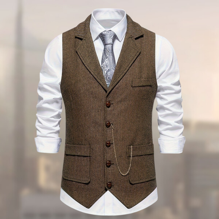 Lincoln™ - Heren Retro Visgraat Waistcoat