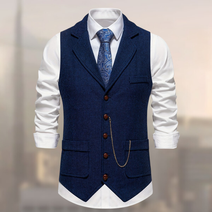 Lincoln™ - Heren Retro Visgraat Waistcoat