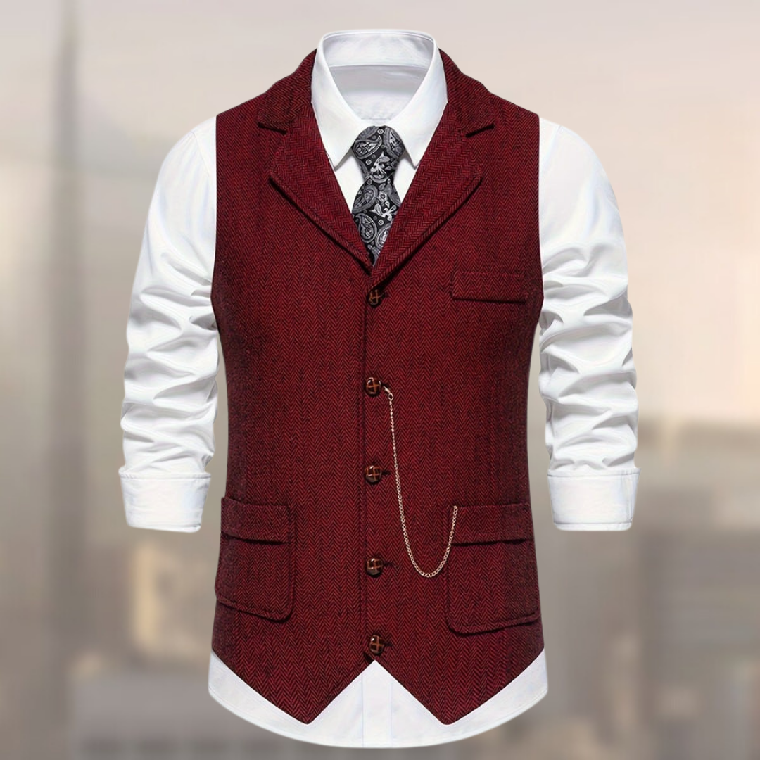 Lincoln™ - Heren Retro Visgraat Waistcoat